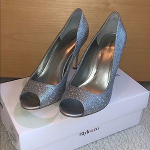 Silver studded heels